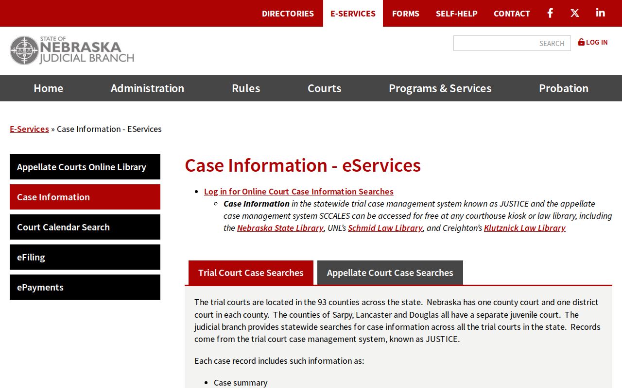 Morrill County civil docket Nebraska case information service