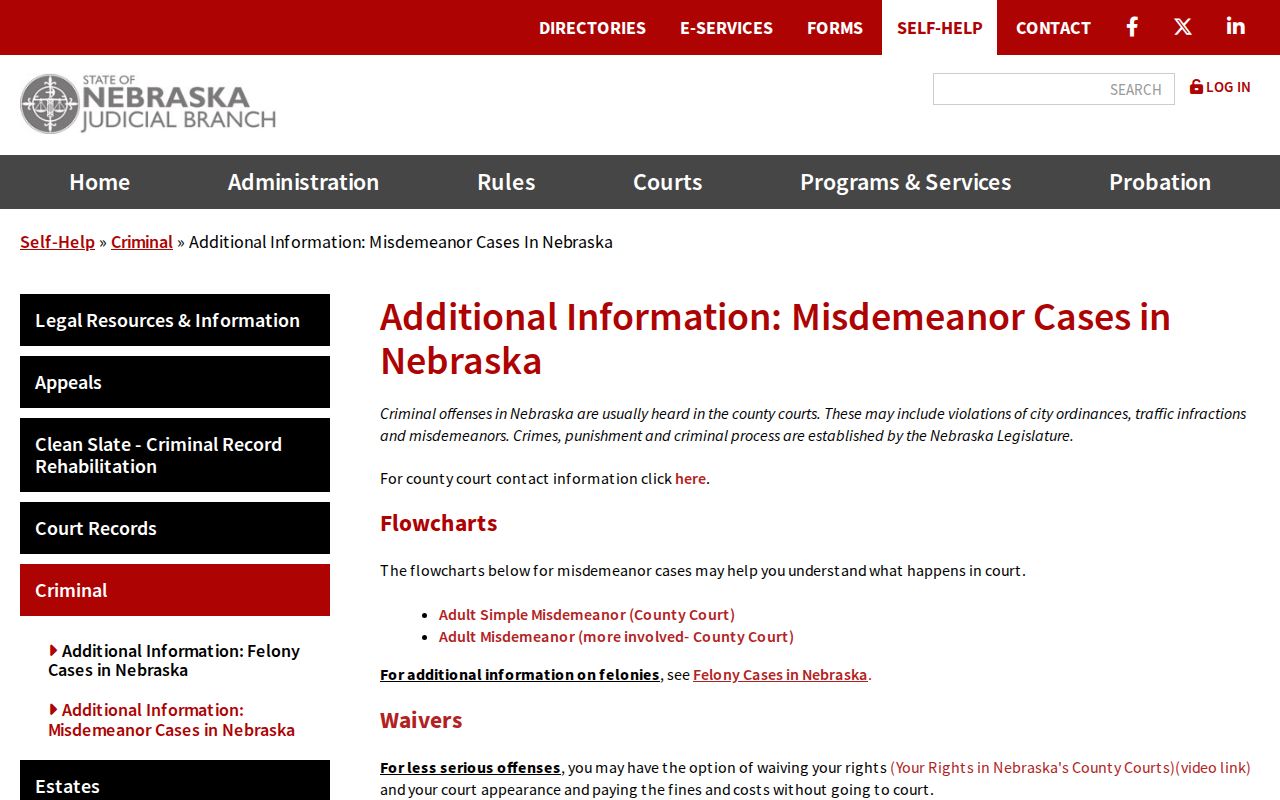 Morrill County criminal docket misdemeanor court process