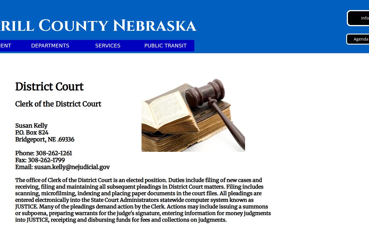 Morrill County court docket District Court clerk record source
